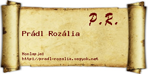 Prádl Rozália névjegykártya
